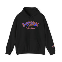 Load image into Gallery viewer, Inspirational &#39;I-WORK&#39; Unisex Hooded Sweatshirt - Motivational Casual Wear
