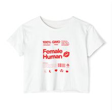 Load image into Gallery viewer, Women’s Festival Crop Top - 100% GMO Free Organic Tee | Female Human Graphic
