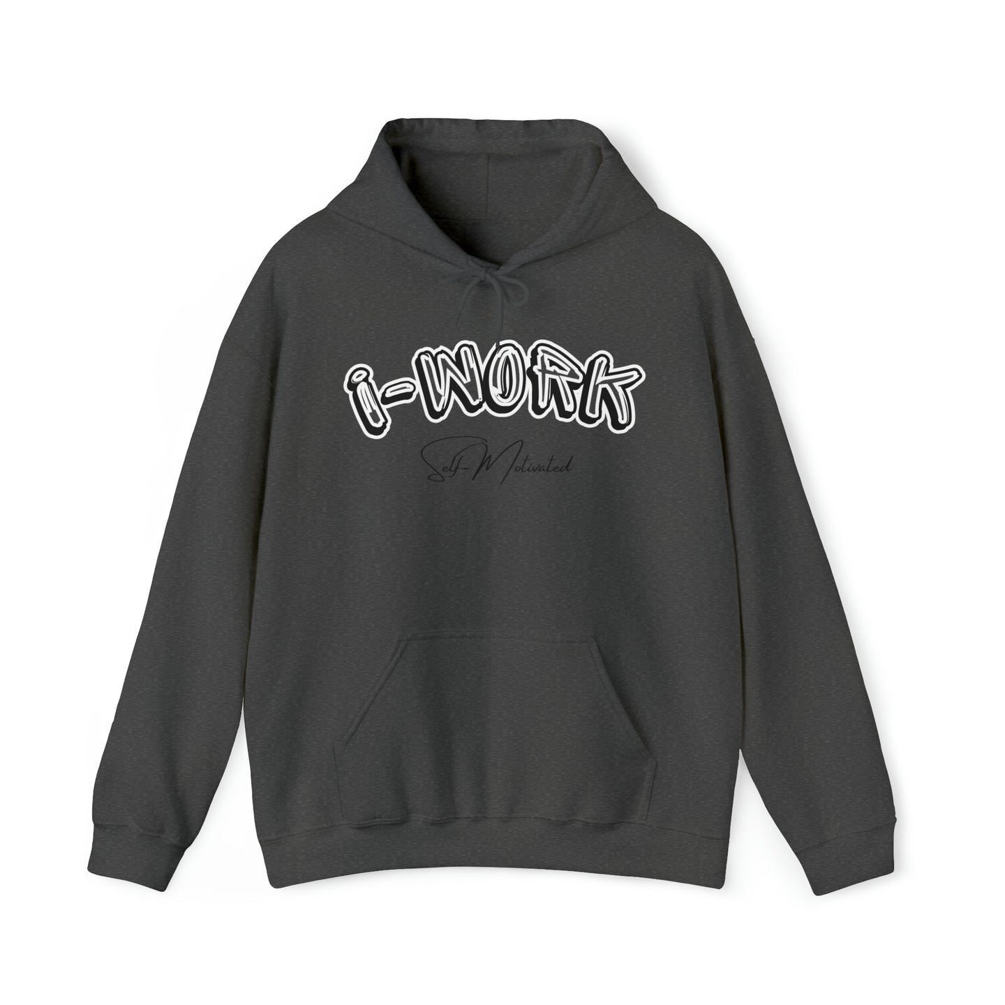 i-work (black letter) Unisex Heavy Blend™ Hooded Sweatshirt