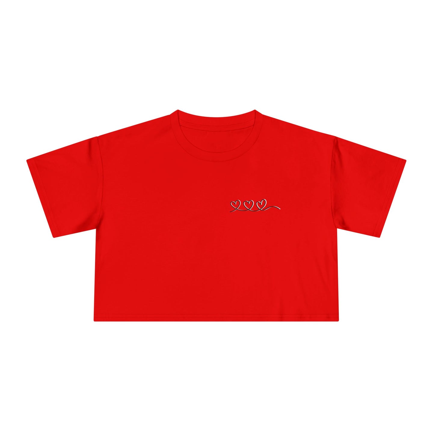 Women's Crop Tee - Red Heart & Work Graphic