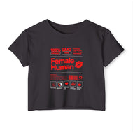 Women’s Festival Crop Top - 100% GMO Free Organic Tee | Female Human Graphic