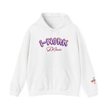 Load image into Gallery viewer, Inspirational &#39;I-WORK&#39; Unisex Hooded Sweatshirt - Motivational Casual Wear
