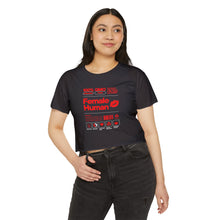 Load image into Gallery viewer, Women’s Festival Crop Top - 100% GMO Free Organic Tee | Female Human Graphic
