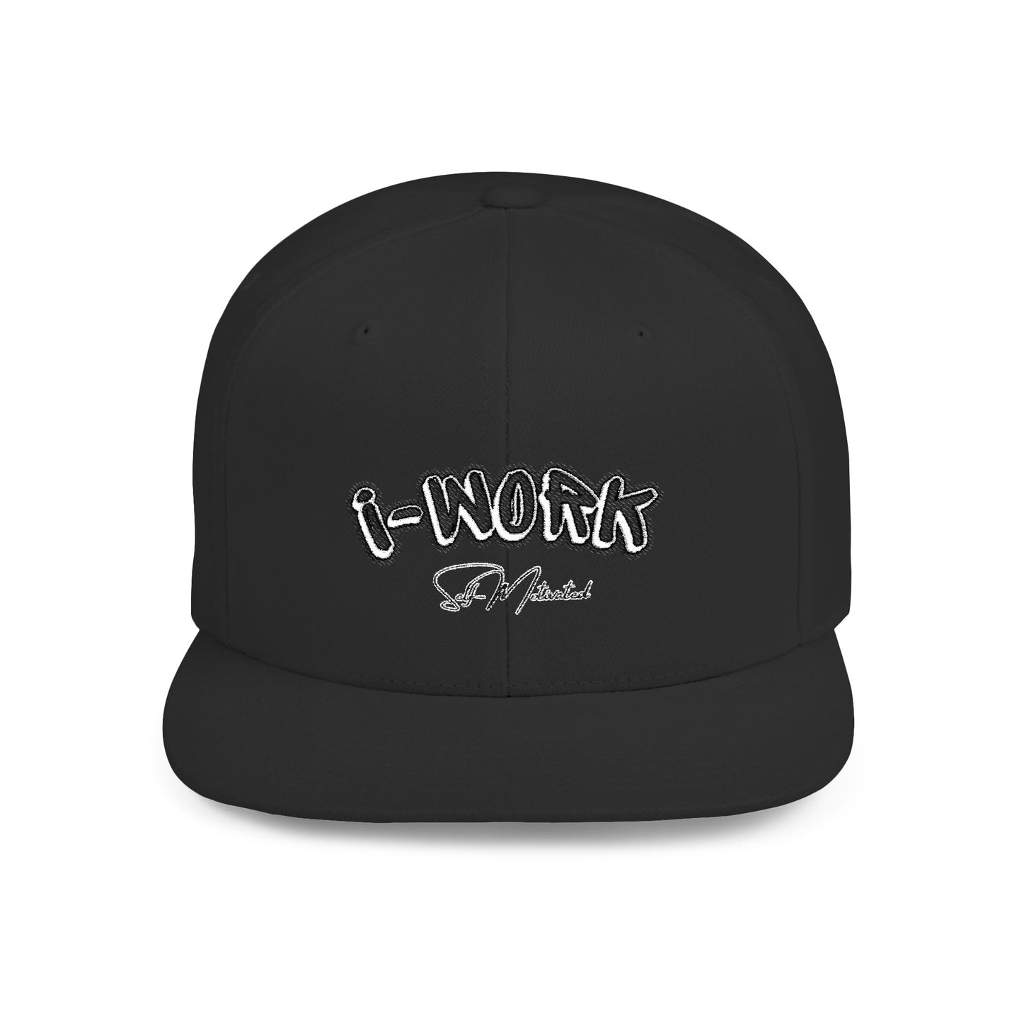 i-WORK Flat Bill Snapback Hat - Stylish and Functional for Work and Play