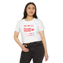 Load image into Gallery viewer, Women’s Festival Crop Top - 100% GMO Free Organic Tee | Female Human Graphic
