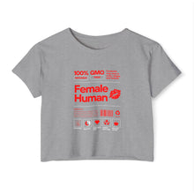 Load image into Gallery viewer, Women’s Festival Crop Top - 100% GMO Free Organic Tee | Female Human Graphic
