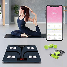 Load image into Gallery viewer, ABYON Bluetooth Smart Bathroom Scale for Body Weight Digital Body Fat Scale,Auto Monitor Body Weight,Fat,BMI,Water, BMR, Muscle Mass with Smartphone APP,Fitness Health Scale
